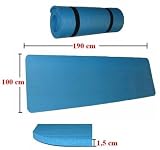 Zoom Produkt-Bild: Yogamatte Pilates Gymnastikmatte 190 x 100 x 1,5 cm in blau