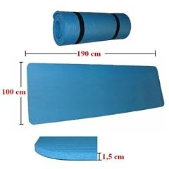 Yogamatte Pilates Gymnastikmatte 190 x 100 x 1,5 cm in blau