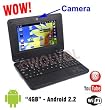 BLACK NETBOOK Built-in Camera 7 MINI LAPTOP Notebook Netbook PC Google Android 2.2 Computer Flash WiFi LAN 3G 3 USB Ports YouTube Facebook and TONS of Free Android Apps & Games FAST Shipping from New York by WOLVOL
