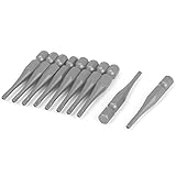 uxcell　ドライバービット　トルクス　セキュリティ　金属素材　グレー　T10　六角シャンク　10枚入り