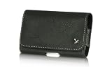 Black Deluxe-L Horizontal Leather Pouch Holster Case for LG Nitro HD P930