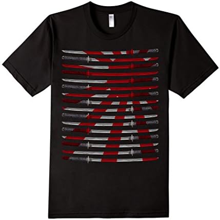 Men's Samurai Sword - Rising Sun - Katana - T Shirt Medium Black