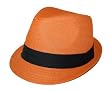 The Hatter Co. Tweed Classic Cuban Style Fedora Fashion Cap Hat, Orange