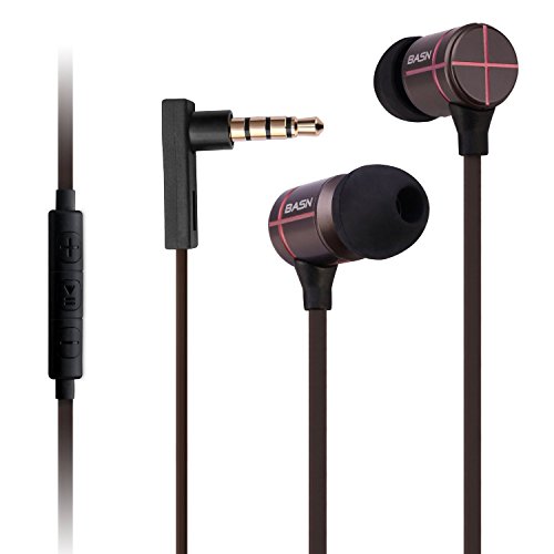 BASN In-ear Earphones with Remote and Microphone Noise Isolating Stereo Headphones DEEP BASS for iPhone, iPad, iPod, Samsung, Noika, HTC