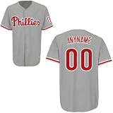 Philadelphia Phillies Replica Majestic Road Baseball Jersey YOUR NAME and Number Laser Cut and Custom SEWN with AUTHENTIC TWILL