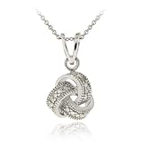 Sterling Silver Diamond Accent Love Knot Pendant
