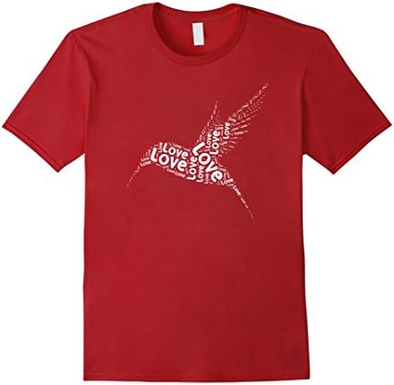 Men's Love Hummingbirds, I Love Humming bird T-Shirt Graphic Tee 3XL Cranberry