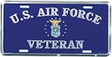 US Air Force Veteran License Plate