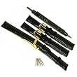 Deployment Buckle 3 Black Crocodile Leather Watch Band