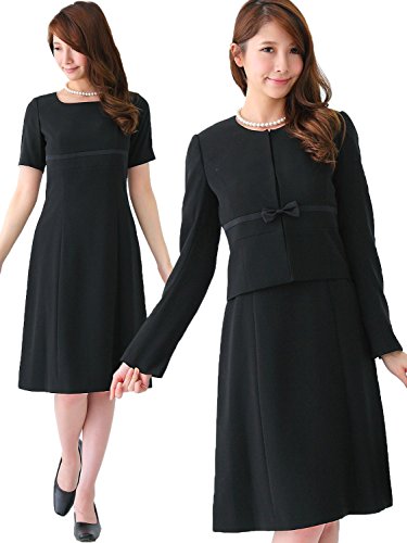 (アッドルージュ) AddRouge洗える デオドラント 消臭 抗菌 リボンブローチ付き ブラックフォーマル ワンピース 礼服[c572054]