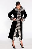 Classic Style Sheared Mink Coat with Lush Chinchilla Trim