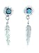 By Navajo artist: Marvin Arviso: Beautiful! Sterling-silver Turquoise & Feather Navajo dangle-earrings. picture