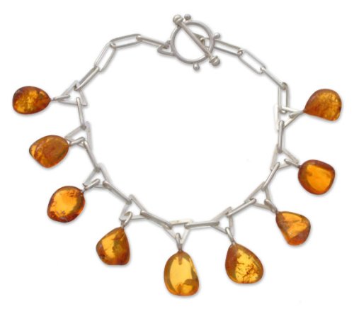 Amber bracelet, 'Voices' 1 W 8 L