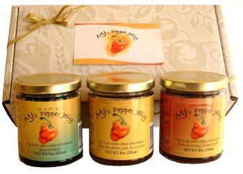 MJs Pepper Jellies Gift Box, 3 8-oz Mixed Jellies by PJ Jet, Inc.