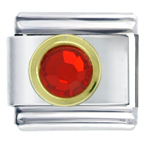 Childrens Toyshop  Jewelry : January Garnet Birthstone Italian Charms Bracelet Link