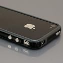 i-Beans 「全60色」Graded AA+ iPhone 4 Mixed Plastic(Soft+Hard) Bumper Case(Black) iPhone 4 超高品質 信号守るシリコン+プラスチック バンパー ブラック 保護液晶フィルム USB充電ケーブル付 (371-6)