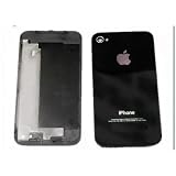Verizon Iphone 4 Back Cover Housing for Verizon Wireless, Black Glass Battery Door, Replacement Back Housing with Flash Diffuser, Chrome Ring and Interior Frame and Free Star Shaped 5 Point Screwdriver