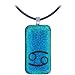 CANCER Zodiac - Dichroic Glass Pendant Charm with .925 bail