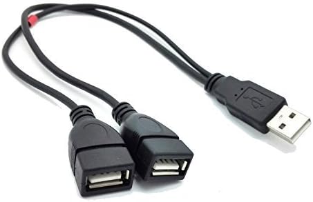 EIOU USB 2.0 A Male plug to 2 dual USB A Female jack Y splitter Hub adapter Cable