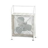 7 Natural Rattan Desktop Fan - Antique White - Square