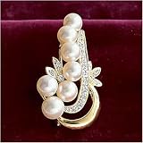 Two-Tone Gold And Cultured Pearl Diamond Vine Pin