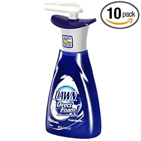 Dawn Direct Foam Dishwashing Foam, Fresh Rapids Scent, Case Pack, Ten - 13.5 Fluid Ounce Pump Bottles