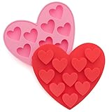 Silicone Heart Molds From Acedining - Use As an Ice Cube Tray - Make Hearts of Chocolate or Gelatin - No Plastic Fillers - Bring More Heart to Your Life Now!