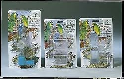 Prevue Pet Products Plastic Bird Cup with Perch Assorted Colors 2 per card