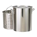 Bayou Classic Stockpot with Lid and Basket - 120 qt.