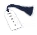 Sterling silver bookmark with feature hallmark & blue tassel