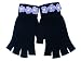 Embellished Fingerless Lightweight Gloves - Lilac Crocheted Flowers (Teens/wo...