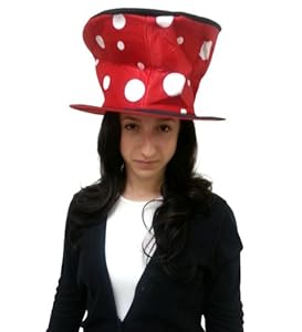 Flared Red and Black Polka Dot Clown Hat