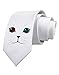 TooLoud Adorable Space Cat Printed White Neck Tie