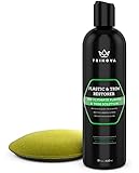 Plastic & Trim Restorer - Best for Shining & Darkening Worn Out Plastic, Vinyl & Rubber Surfaces - Protects Cars & Motorcycles from Rain, Salt & Dirt - Prevents Fading & Cracking - 8 OZ - TriNova