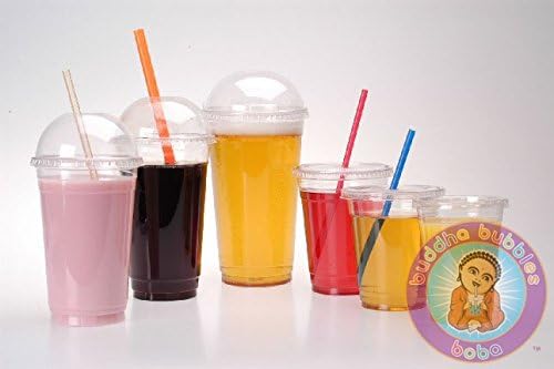50 Clear PET Disposable to Go Cups with Flat Lids High Quality (16 Ounce)