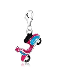 Sterling Silver & Enamel clip-on Vespa scooter charm