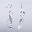 Curved Diamond Sterling Silver Earrings Re Dangle 925