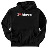 SWEATSHIRT BLACK " I LOVE AKRON " OHIO XXX-Large