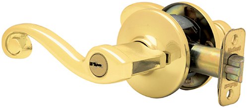 Kwikset 405LL LH 3 CP Maximum Security Lido Left-Handed Entry Lever, Polished Brass