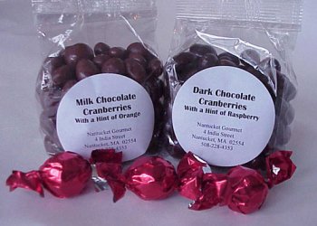 Chocolate Covered Cranberries, Dark Chocolate with a hint of Raspberry by Dorothy Cox's Candy