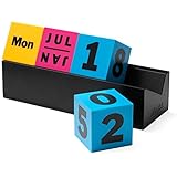 MoMA Perpetual Calendar Cubes Yellow/Pink/Blue
