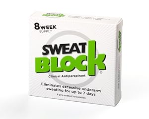 SweatBlock Antiperspirant - As Seen on Rachael Ray - Reduce Sweat up to 7 Days per Use - 8 Packets