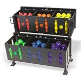 Hampton Fitness Jelly Bell Aerobic Dumbbells Club Pack: 44 Pair Set w/ Rectangular Rack (Commercial Grade)