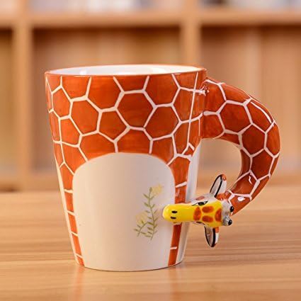 Giraffe Handmade Mugs 3D Animals Designs ( Custom Mold Designs Available )