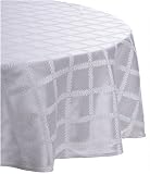 Lenox Laurel Leaf 90-Inch Round Tablecloth, Platinum