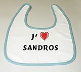 Bavoir de bébé avec J'aime Sandros