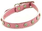 Collar - Spike Synthetic Leather Collar in Pink