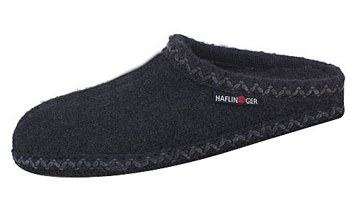 Haflinger AS Boiled Wool Indoor Slipper,Black,45 EU (US Men's 12 M)