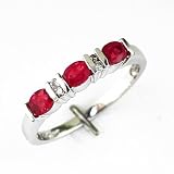 14K Gold Diamond and Ruby Ring Size 8.5