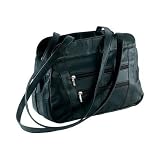 Maxam Large Black Solid Genuine Leather Shoulder Purse
